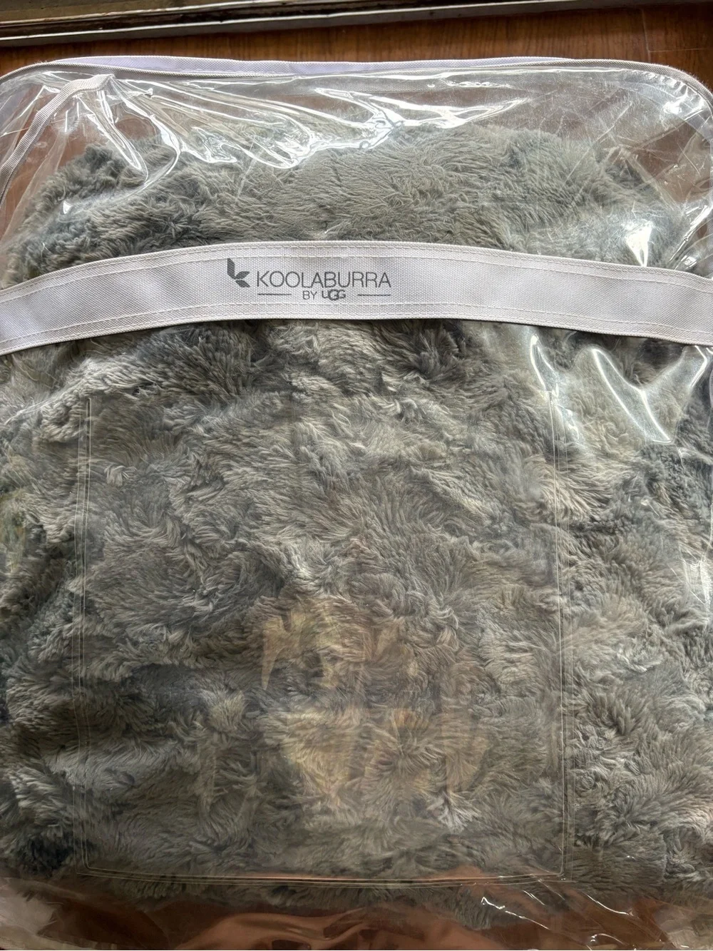 UGG Koolaburra Gray Faux Fur Comforter Accent Throw